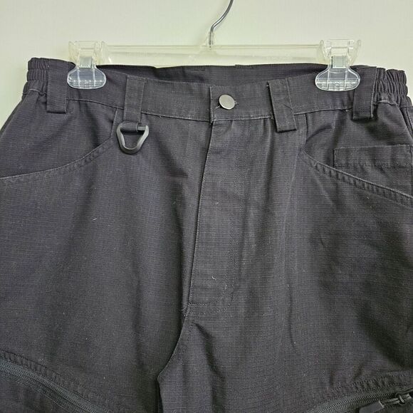 Men's Size 32x32 Black Woven Cargo Pants Hiking Work Outdoor Pockets - Picture 3 of 11